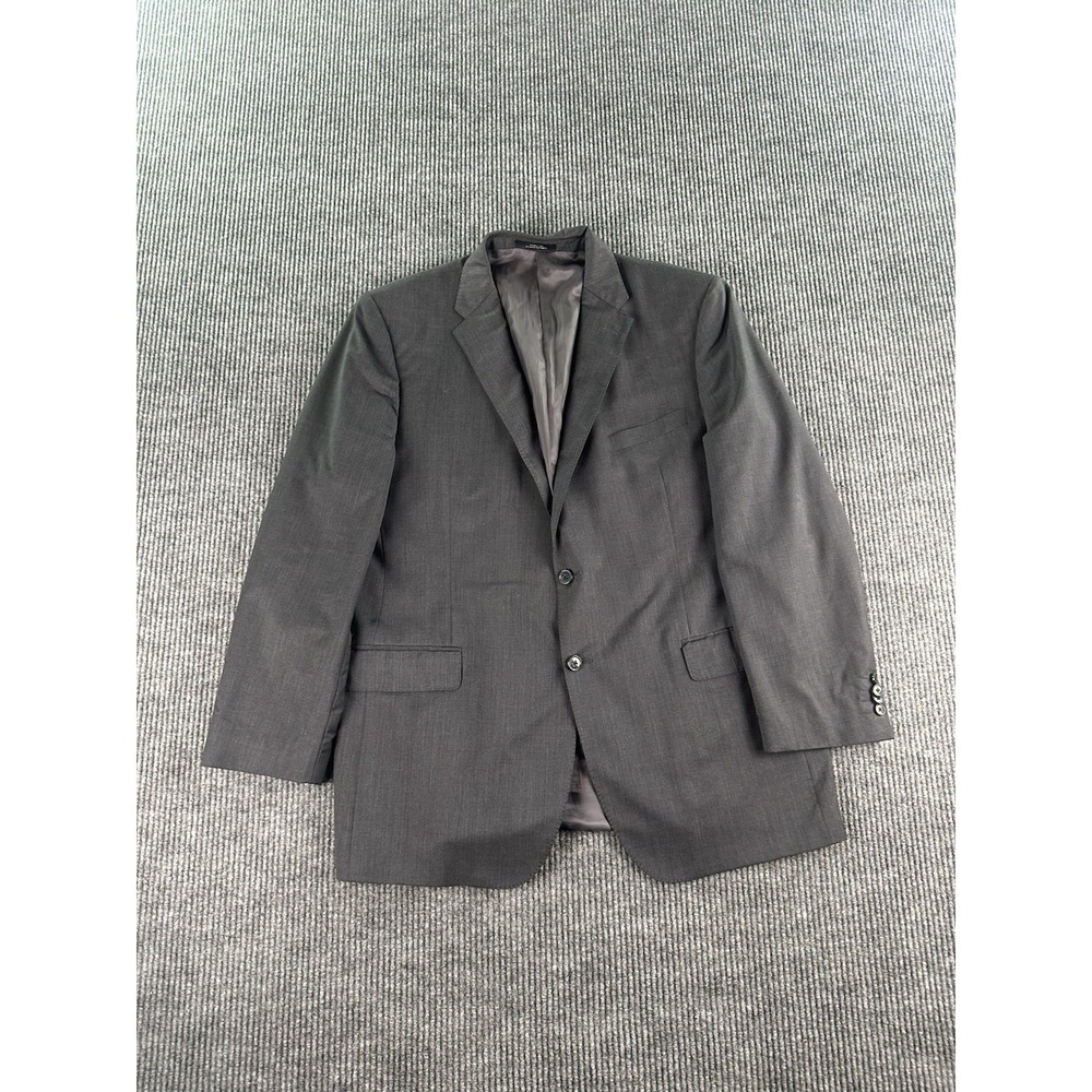 Ermenegildo Zegna Suit Jacket 46 L Gray Wool Designer Saks Fifth Avenue Premium
